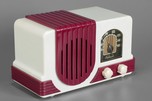 Addison 2 ’Waterfall’ Plaskon Radio in Rare White with Raspberry Trim