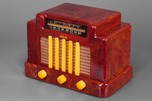 Striking Addison 5 Courthouse Catalin Radio in Oxblood Red + Yellow