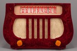 DeWald A-501 ’Harp’ Catalin Radio in Highly Marbleized Oxblood Red