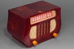 DeWald A-501 ’Harp’ Catalin Radio in Highly Marbleized Oxblood Red