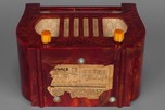 DeWald A-501 ’Harp’ Catalin Radio in Highly Marbleized Oxblood Red