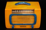 DeWald Catalin Radio 561 ’Jewel’ in Butterscotch + Blue - RARE