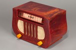 DeWald A-501 ’Lyre’ Catalin Radio in Marbleized Oxblood Red