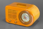 FADA Model 1000 ’Bullet’ Catalin Radio in Warm Yellow + Onyx Green