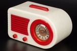 Rare FADA 1000 Insert Grill ’Bullet’ Catalin Radio Alabaster + Red