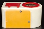 Rare FADA 1000 Insert Grill ’Bullet’ Catalin Radio Alabaster + Red