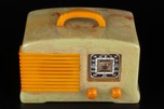 Fada Model 136 Catalin Radio in Highly Marbleized Onyx Green + Yellow Trim