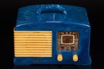 FADA L-56 Catalin Radio in Heavily Marbleized Blue + Yellow