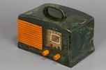 Beautiful FADA L-56 Catalin Radio in Marbleized Blue + Yellow