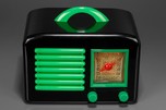 General Television Radio in Jet Black Bakelite + Bright Kelly Green Trim