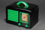 General Television Radio in Jet Black Bakelite + Bright Kelly Green Trim