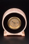 Catalin AVON LUX Clock in Marbleized Orchid and Jet Black - Rare