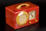 Rare Motorola 50XC Radio Circle-Grill in Marbleized Watermelon Red Catalin