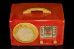 Rare Motorola 50XC Radio Circle-Grill in Marbleized Watermelon Red Catalin