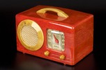 Rare Motorola 50XC Radio Circle-Grill in Marbleized Watermelon Red Catalin