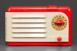 RCA 9-SX ’Little Nipper’ in Red+ Ivory Plaskon - John Vassos Design