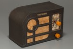 Unusual Tom Thumb ’Deco’ Radio in Brownish-Grey Painted Metal